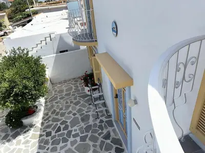 an overhead view of a building with stairs and a plant at Casa Piaduli in Faliraki