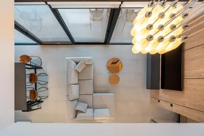 a room with a wall with a basketball hoop at D&R Boutique Villas R in Gennadi