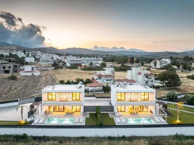 a house with a view of a city at D&R Boutique Villas R in Gennadi