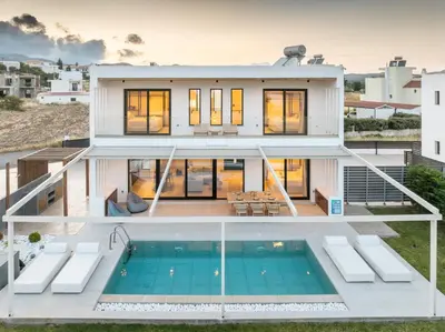 a house with a swimming pool on top of it at D&R Boutique Villas D in Gennadi