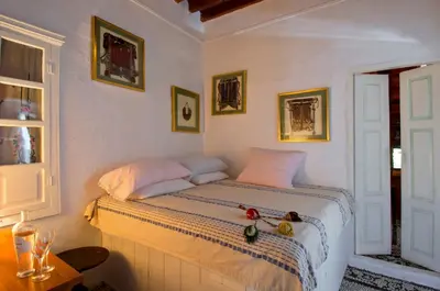 a bedroom with a bed in a room at Villa Melenos Lindos in Líndos