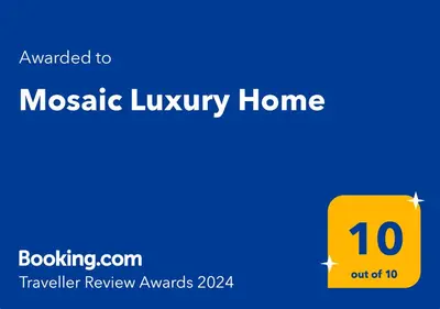 a yellow box with the words mystic luxury home on it at Mosaic Luxury Home in Rhodes Town