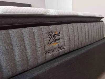 a close up of the top of a mattress at Luxury cozy appartment in the city center in Rhodes Town
