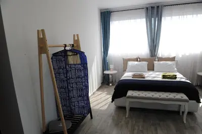a bedroom with a bed and a window at El Angel by Ntinos in Kremasti