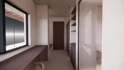a hallway of a house with a window at Elite Centre in Rhodes Town