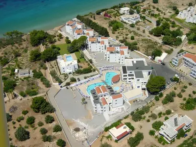 an aerial view of a resort next to the water at Lindia Thalassa in Pefki Rhodes