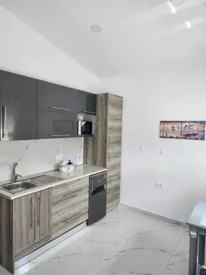 a kitchen with a sink and a counter top at Gianna's Studio in Pastida