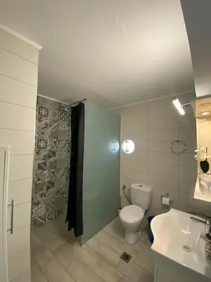 a bathroom with a toilet and a sink at John's house in Rhodes Town