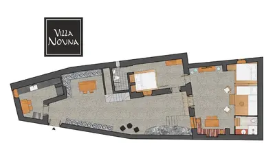 a floor plan of the villa noun at Villa Nouna in Líndos