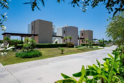 a street in front of a building at Petra Villas in Gennadi