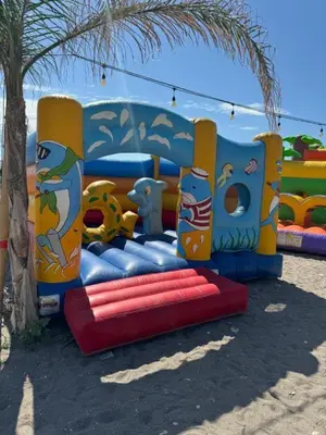 a childrens playground with an inflatable play equipment at Alia Suites and Spa in Haraki