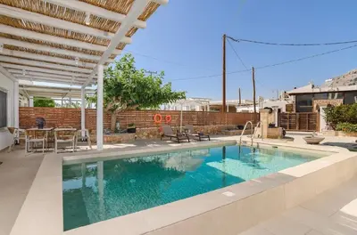 a swimming pool in the middle of a house at 5 SENSES in Pefki Rhodes