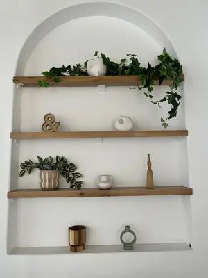 a set of shelves with plants on them at Casa Stergia - Village Project in Psinthos