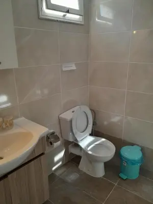 a bathroom with a white toilet and a sink at 