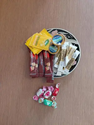 a pile of candy on top of a table at 