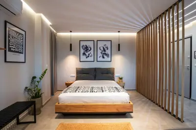 a bedroom with a large bed in a room at 400 Steps Apartment in Rhodes Town