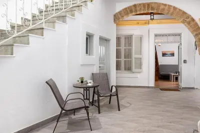 a dining room with a table and chairs at Casa Tradizionale in Rhodes Town