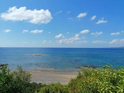 a view of a beach with the ocean at Almira Beach House in Kiotari