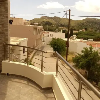 a view from the balcony of a building at Mika's B luxury House near Faliraki in Kalithies
