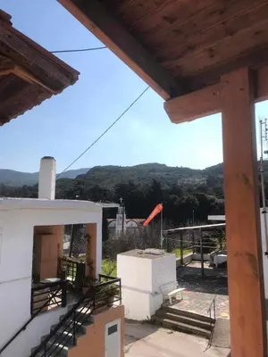 a view from the balcony of a house at Dimitras Studio in Arnítha