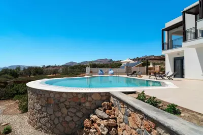 an image of a villa with a swimming pool at Pefkos Vista Luxury Villas in Pefki Rhodes