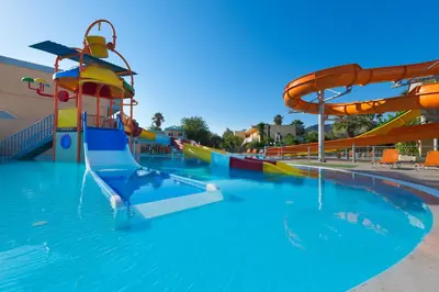 a water slide at a water park at Golden Odyssey in Kolimbia