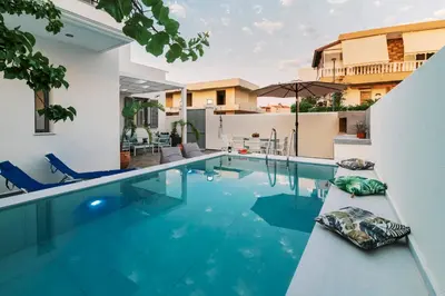 an image of a swimming pool in a house at Koskinou Escape Villa in Koskinou