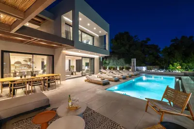 an image of a house with a swimming pool at Mirena Luxury Living-Mirena Villa in Afantou