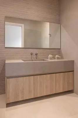 a bathroom with a sink and a mirror at Natural Harmony ,Luxury Studio Oasis & Hot Tub in Rhodes Town