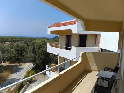 a view from the balcony of a house at Helene Mirteni in Ialyssos