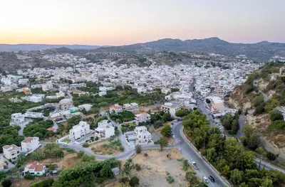 an aerial view of a city at Villa Hodaj in Afantou
