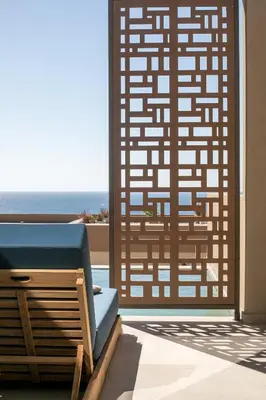 a room with a view of the ocean at Este Elegant Suites & Villas in Kiotari