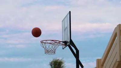 a basketball hoop with a ball in the basket at Villa Artemis in Koskinou