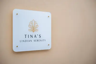 a sign on a wall that reads indian security at Tinas Lindian Serenity Villa in Líndos