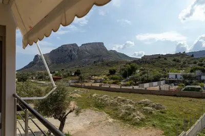 a view of the table mountain from a house at Castle View Archangelos in Archangelos