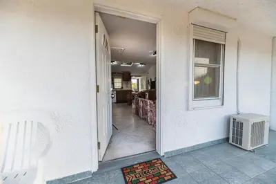 an open door of a house with a hallway at Villa Hara Kiotari in Gennadi