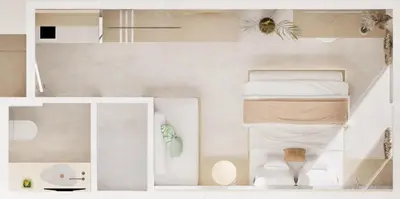 a small room with a bunk bed in it at Agathi Beauty Studios in Haraki