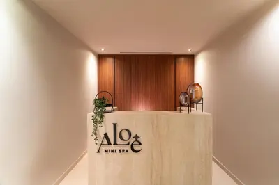 a podium with a sign on it in a room at Alizo Comfort Chic Stay Rhodes - Adults Only in Ixia