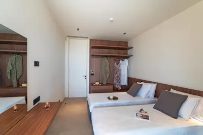 a hotel room with two beds at Under The Sun on Faliraki Hill in Kalithies