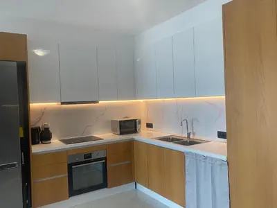 a kitchen with a sink and a microwave at Wohlfühloase 2 Casa Elena und Gerd in Rhodes Town