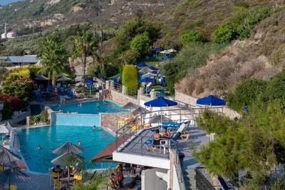 a view of a pool at a resort at Sirene Beach Hotel in Ixia