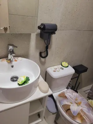 a bathroom with a sink and a toilet at Sebastian Luxury House in Rhodes Town
