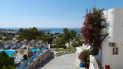 a view of the pool at a resort at Ageri & Tritonis Luxury Apartments in Pefki Rhodes