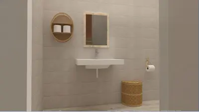 a bathroom with a sink and a mirror at Cyprotel Faliraki in Faliraki