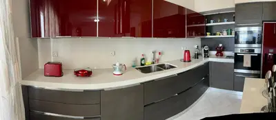 a kitchen with a counter with a sink and a counter sidx sidx sidx at Lindos Anatoli Luxury Villa in Líndos