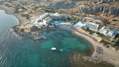 an aerial view of a resort on a beach at Sunrise Hotel in Pefki Rhodes
