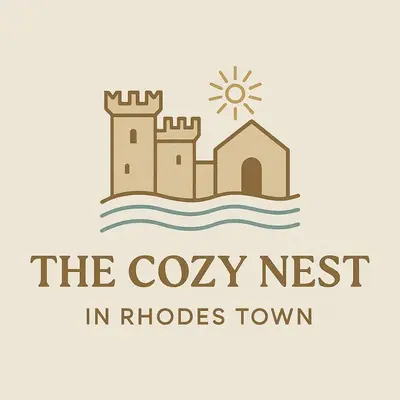 a logo for the cozy nest in rides town at The cozy nest in Rhodes in Rhodes Town