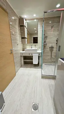 a bathroom with a sink and a shower at Old Town Pearl in Rhodes Town