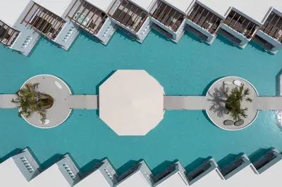 an aerial view of a resort with condos at Martini Boutique Resort in Ialyssos