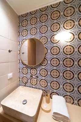a bathroom with a sink and a mirror at Rodos Aqua Luxury Villa in Rhodes Town